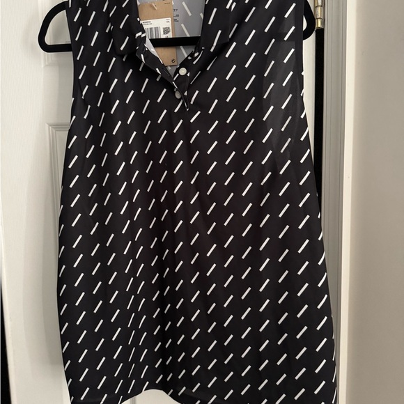 Nike Black and White Sleeveless Polo Blouse - Picture 1 of 4